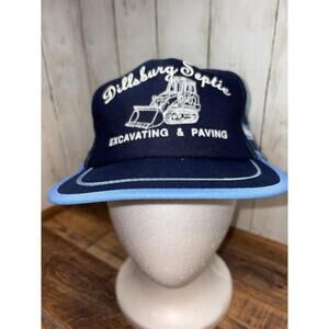 Vintage Hat Cap Snapback Trucker 3 Stripe Dillsburg Septic Excavating Paving PA